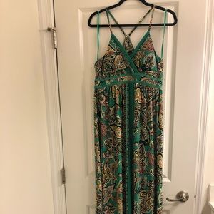 Floor length racer back maxi dress